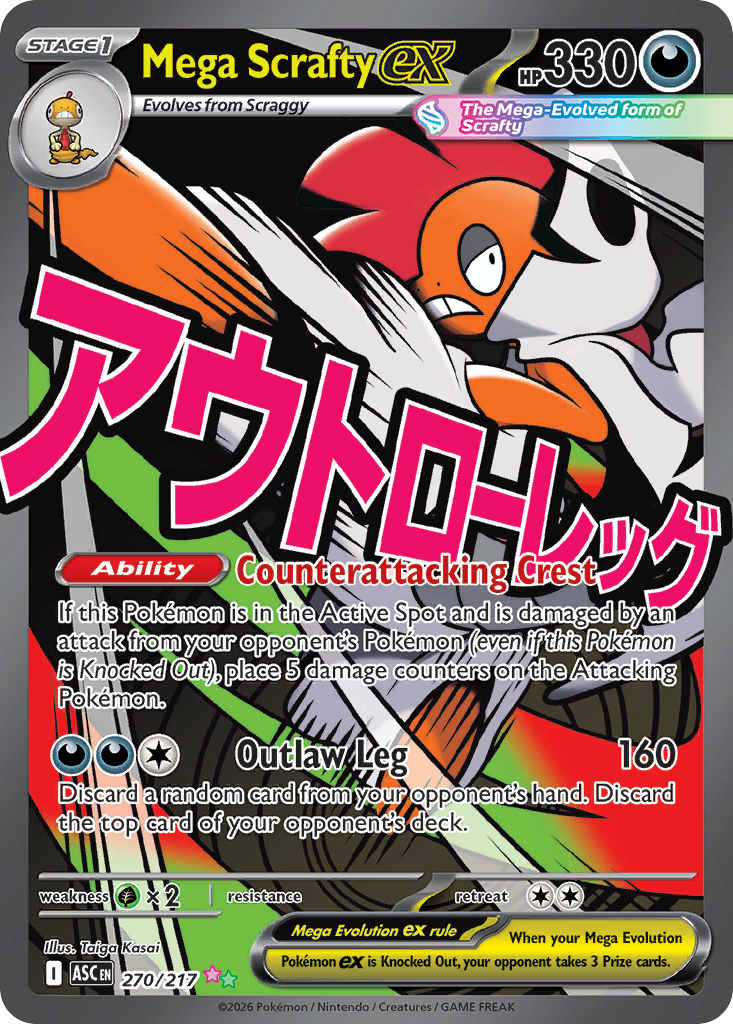 Mega Scrafty ex (270/217) - [Alternate Art] Ascended Heroes (ASC)
