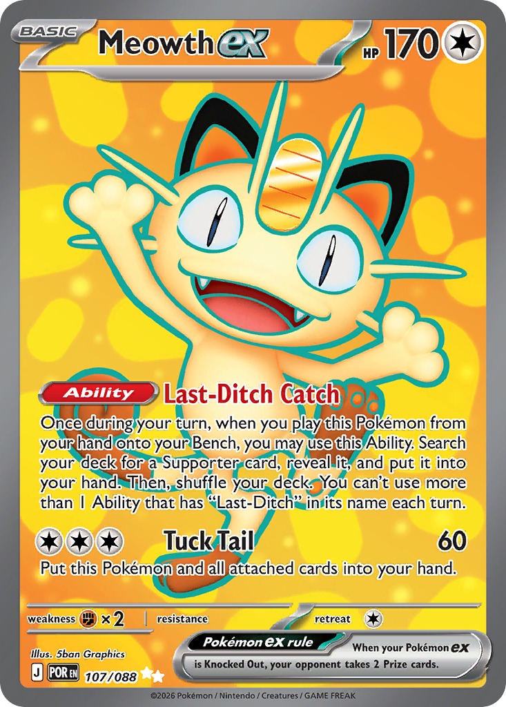 Meowth ex (107/88) - [Full Art] Perfect Order (POR)