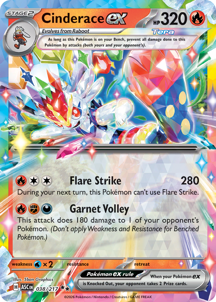 Cinderace ex (38/217) - Ascended Heroes (ASC)