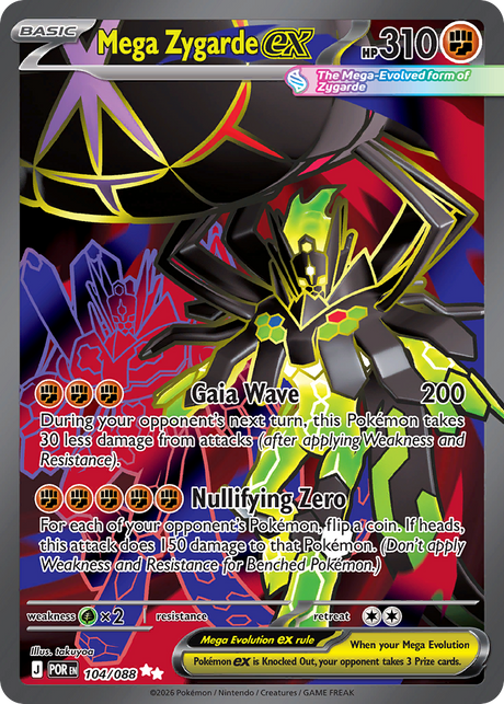 Mega Zygarde ex (104/88) - [Full Art] Perfect Order (POR)