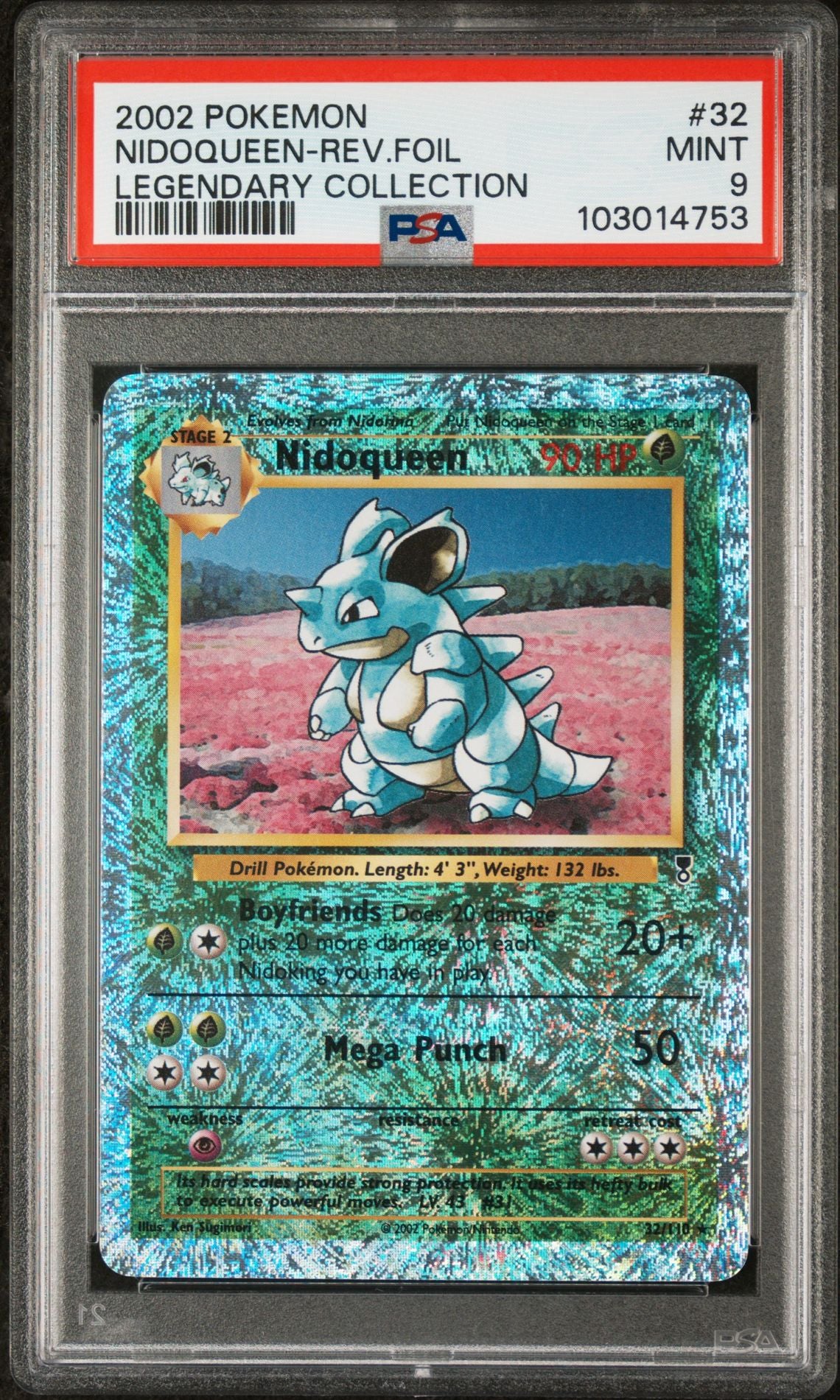 Nidoqueen #32 - [Reverse Holo, Graded PSA 9] Legendary Collection