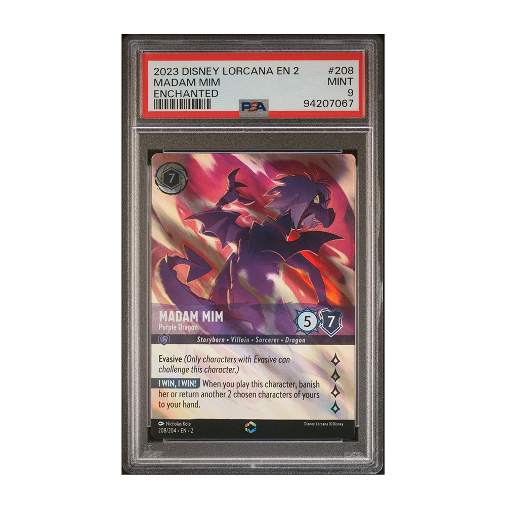 Madam Mim - Purple Dragon - [Foil, Enchanted, PSA Graded 9] Rise of the Floodborn (2)