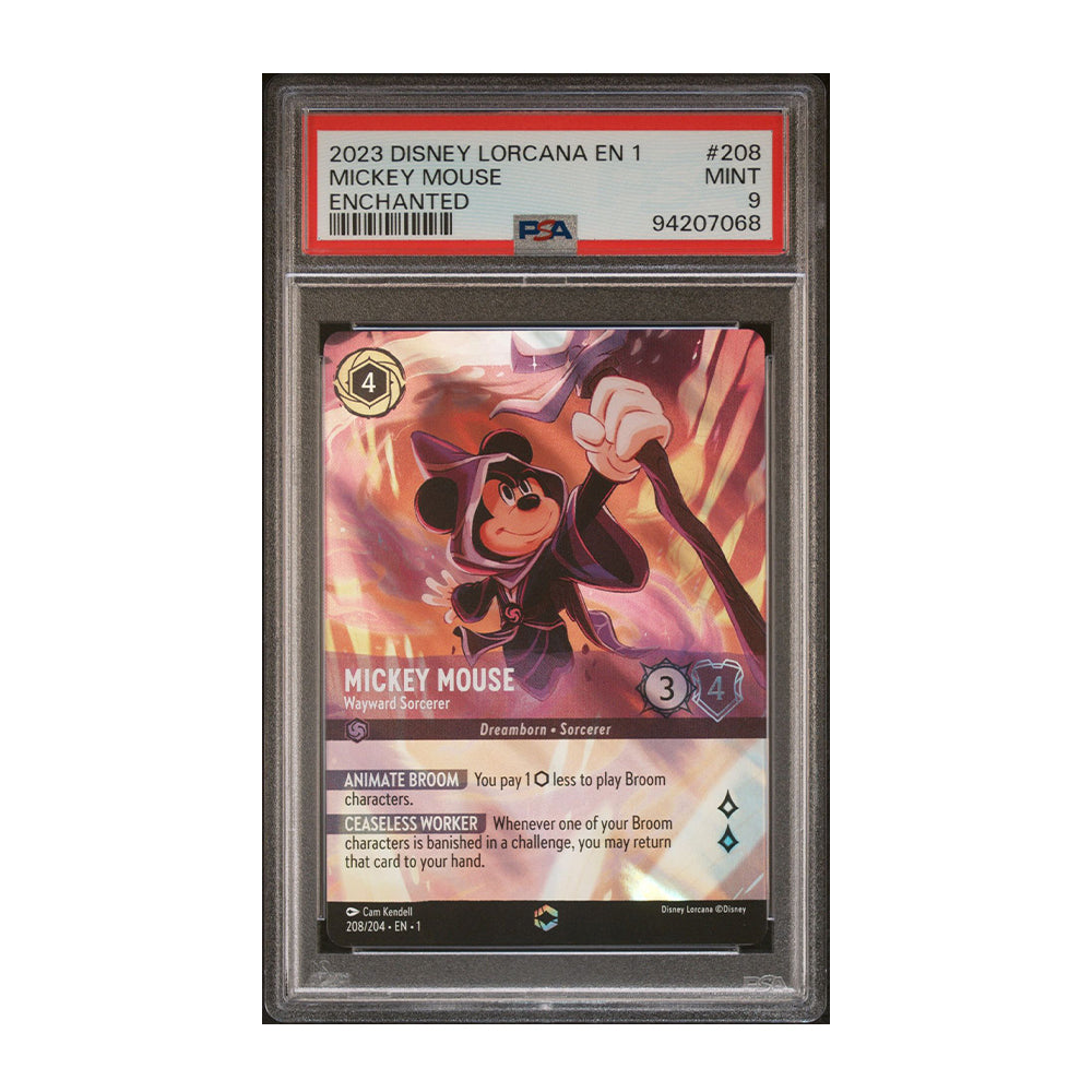 Mickey Mouse - Wayward Sorcerer [Foil, Enchanted, Graded PSA 9] - The First Chapter (1)