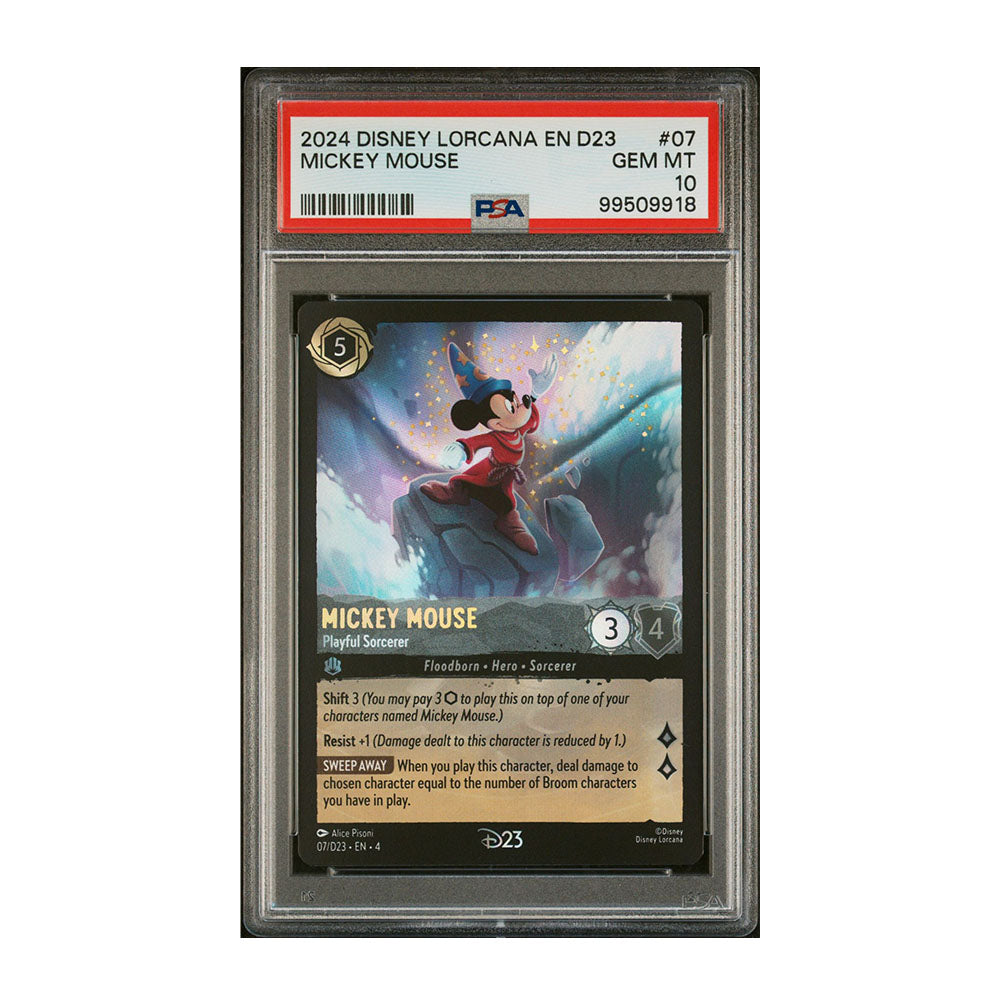 Mickey Mouse - Playful Sorcerer - [Foil, Enchanted, Graded PSA 10] (Enchanted) - D23 Promos (D23)