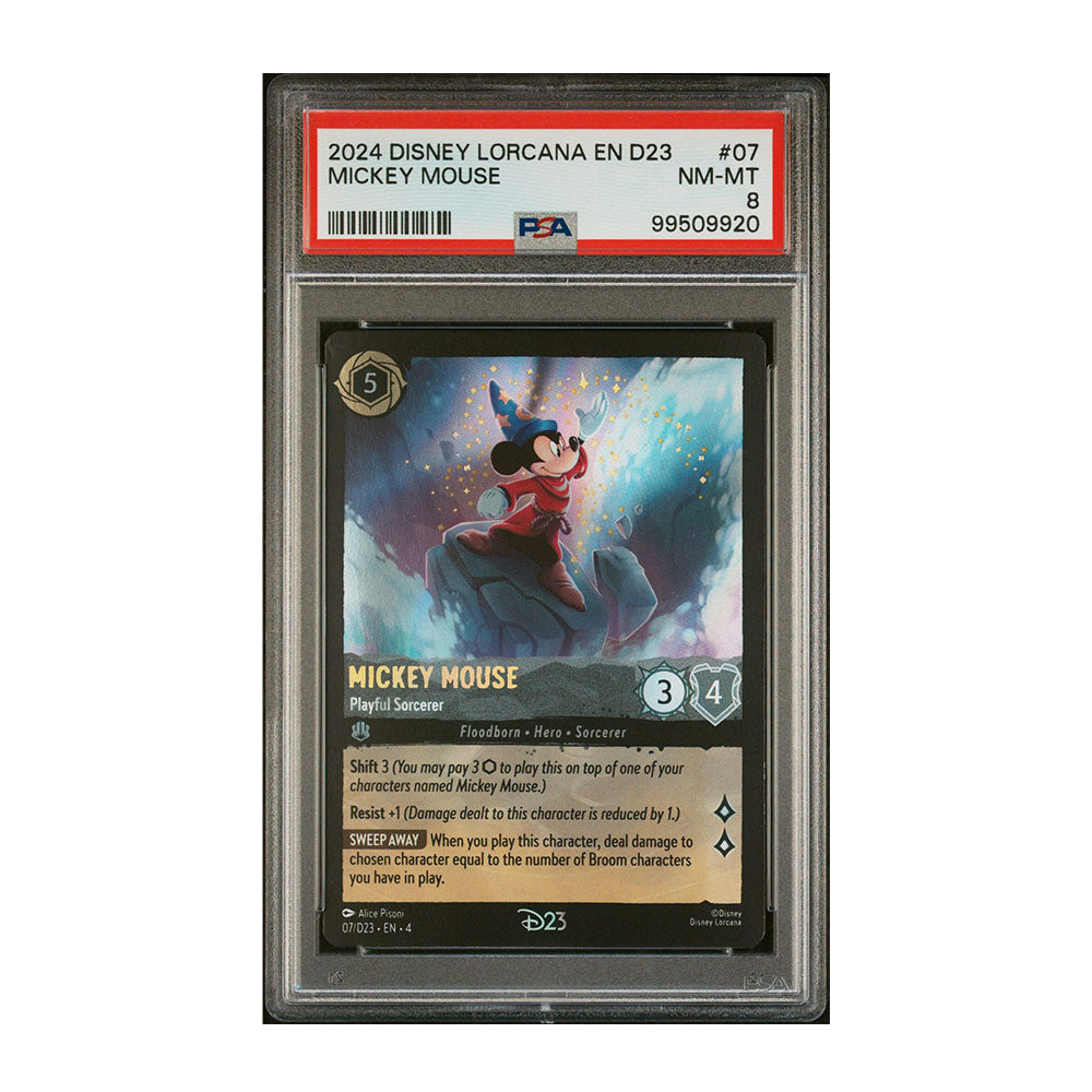 Mickey Mouse - Playful Sorcerer - [Foil, Enchanted, Graded PSA 8] (Enchanted) - D23 Promos (D23)