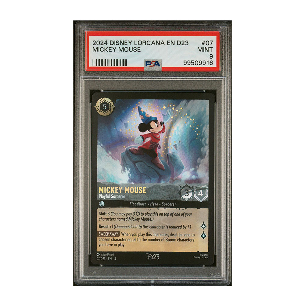 Mickey Mouse - Playful Sorcerer - [Foil, Enchanted, Graded PSA 9] (Enchanted) - D23 Promos (D23)