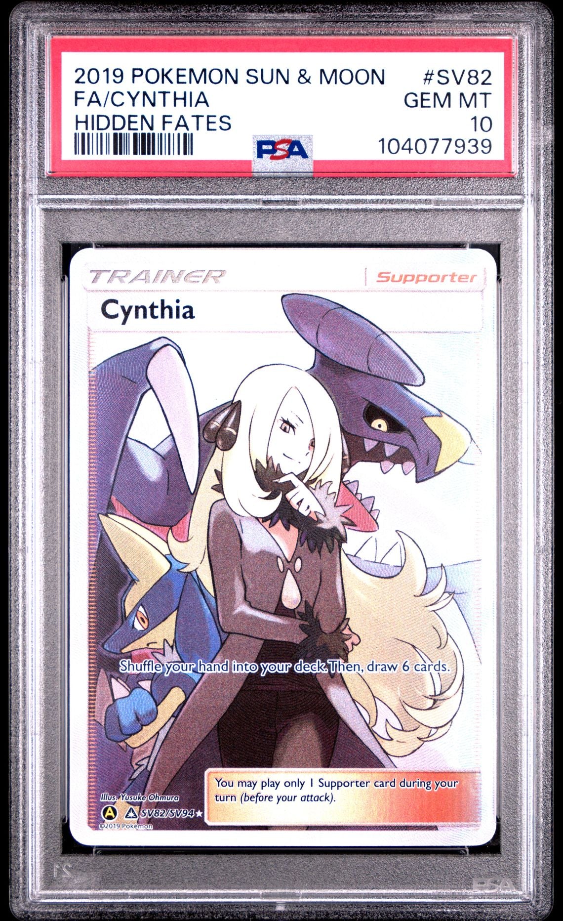 Cynthia #82 - [Graded PSA 10] Sun & Moon Hidden Fates Sv