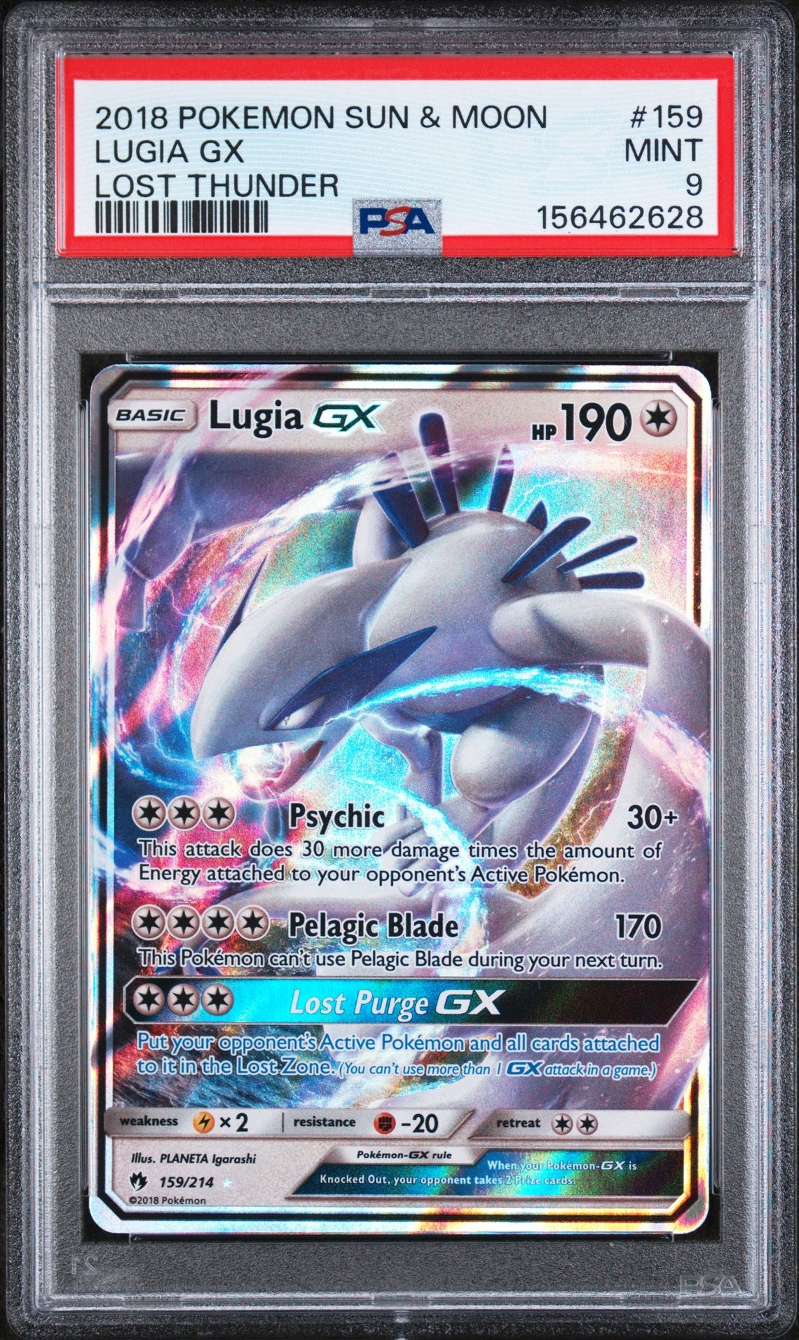 Lugia GX #159 - [PSA Graded 9] Lost Thunder - Front