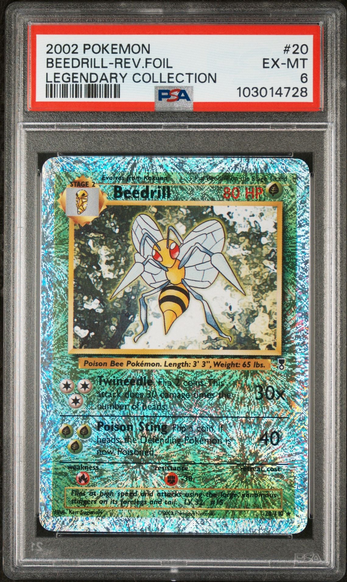 Beedrill #20 - [Reverse Holo, Graded PSA 6] Legendary Collection