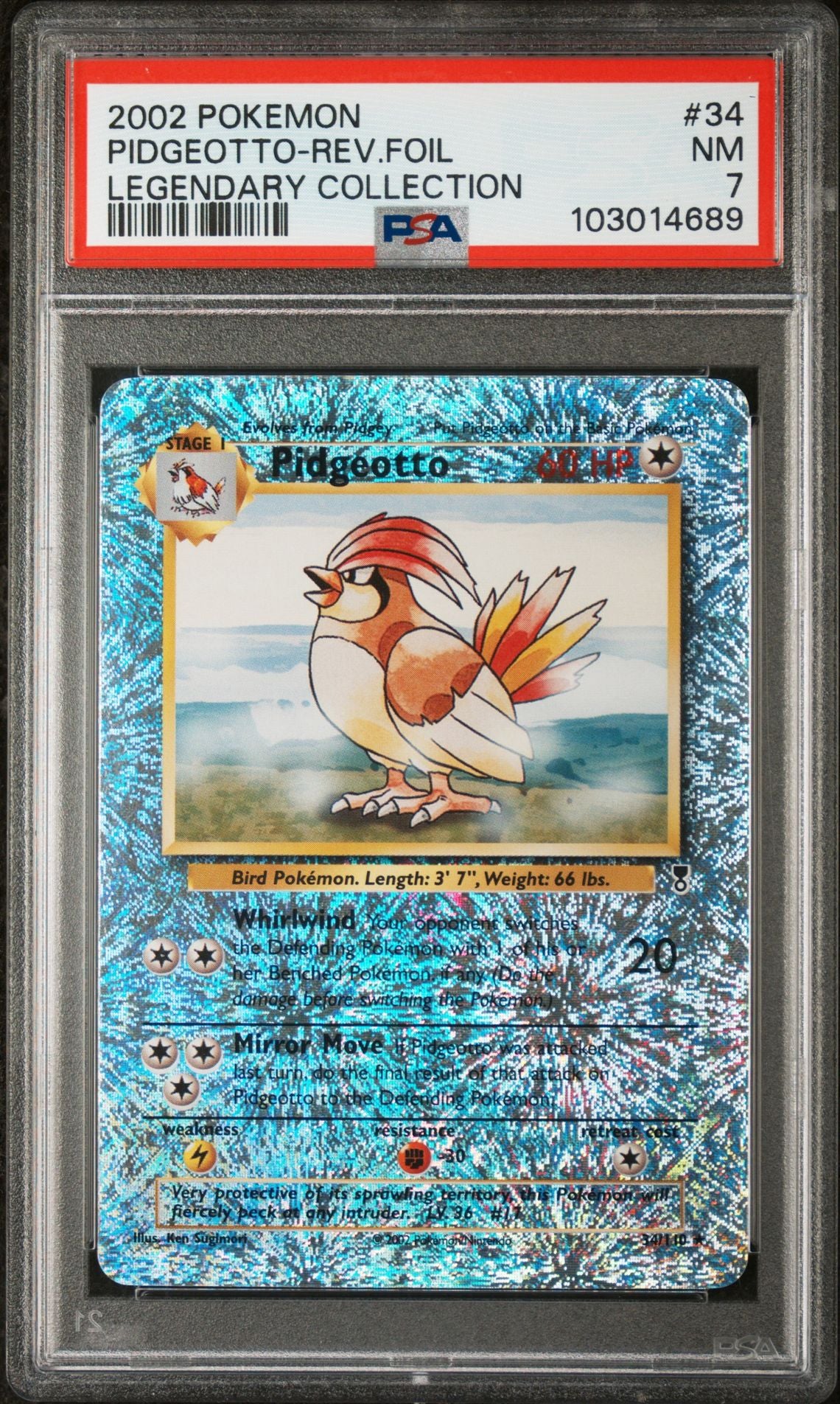 Pidgeotto #34 - [Reverse Holo, Graded PSA 7] Legendary Collection