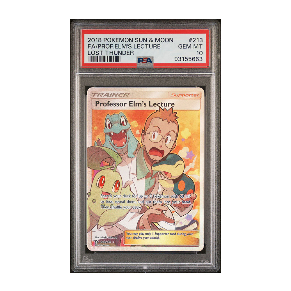 Professor Elm's Lecture (Full Art) - [Holo, Graded PSA 10] SM - Lost Thunder (SM8)