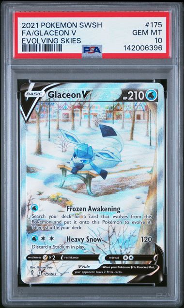 Glaceon V (Alternate Full Art) #175 - [Graded PSA 10] SWSH07: Evolving Skies (SWSH07)