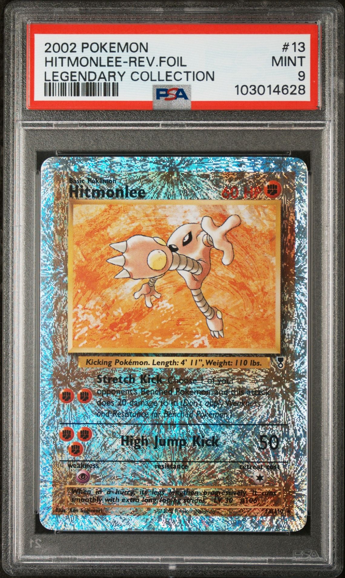 Hitmonlee #13 - [Reverse Holo, Graded PSA 9] Legendary Collection