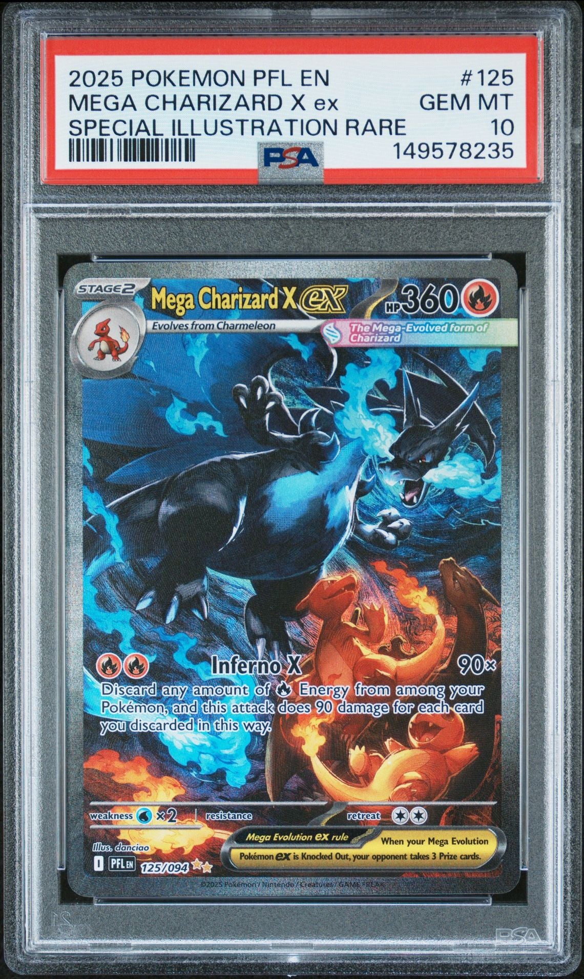 Mega Charizard X ex #125 - [Graded PSA 10] ME02: Phantasmal Flames (PFL)