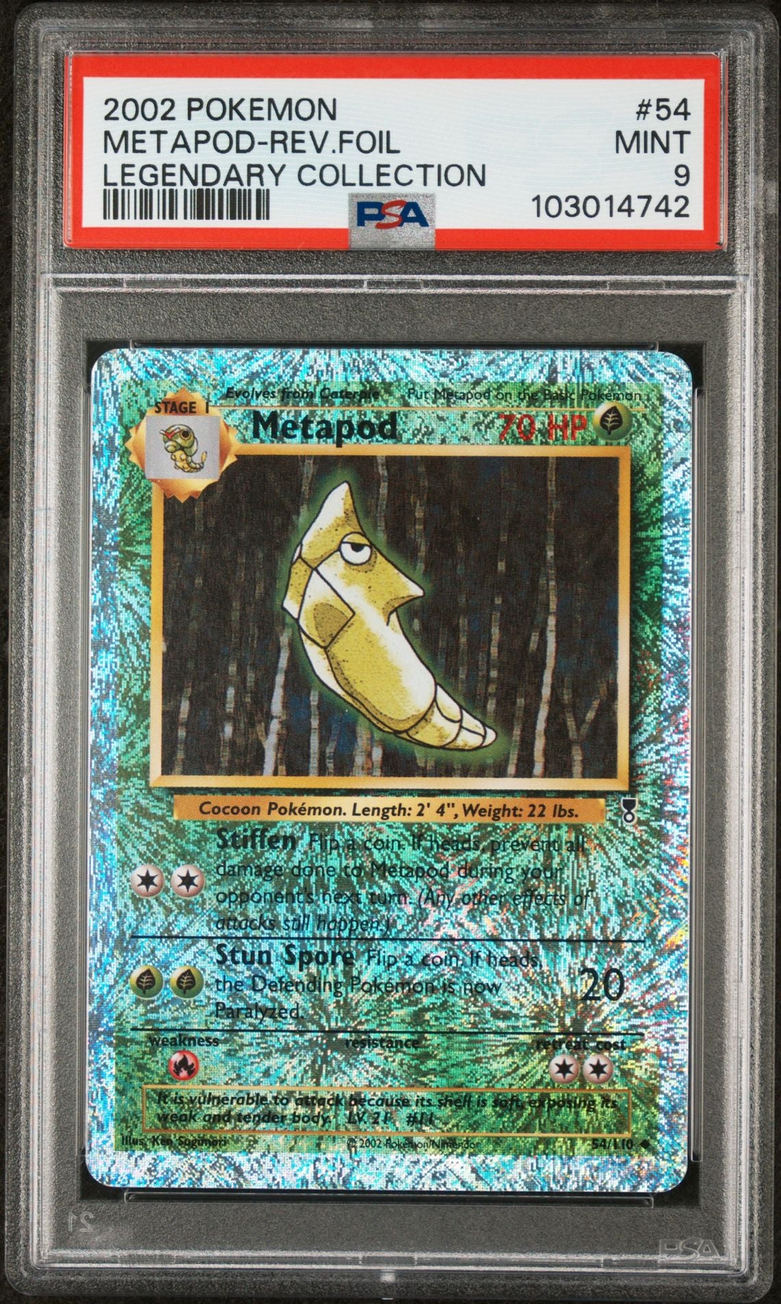 Metapod #54 - [Reverse Holo, Graded PSA 9] Legendary Collection
