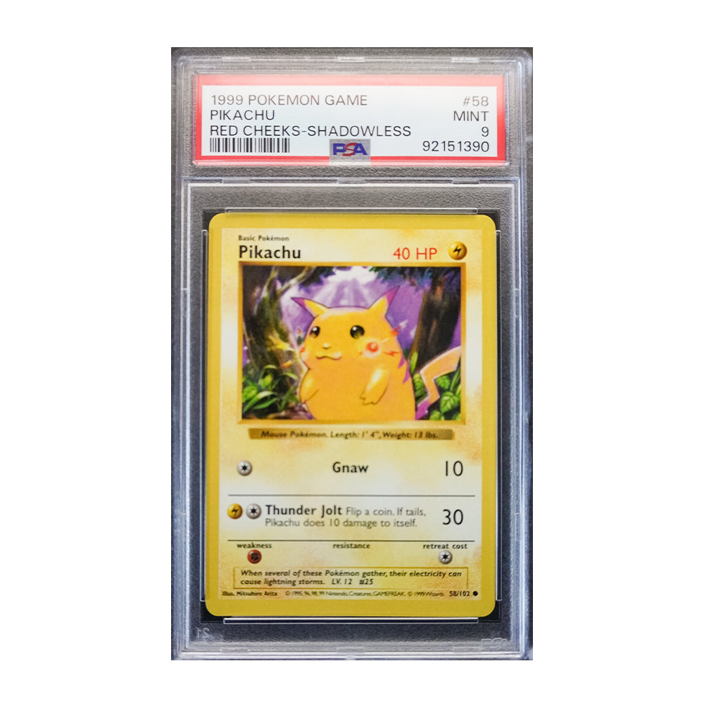 Pikachu (Red Cheeks) - [Graded PSA 9] - Base Set (Shadowless) (BSS)