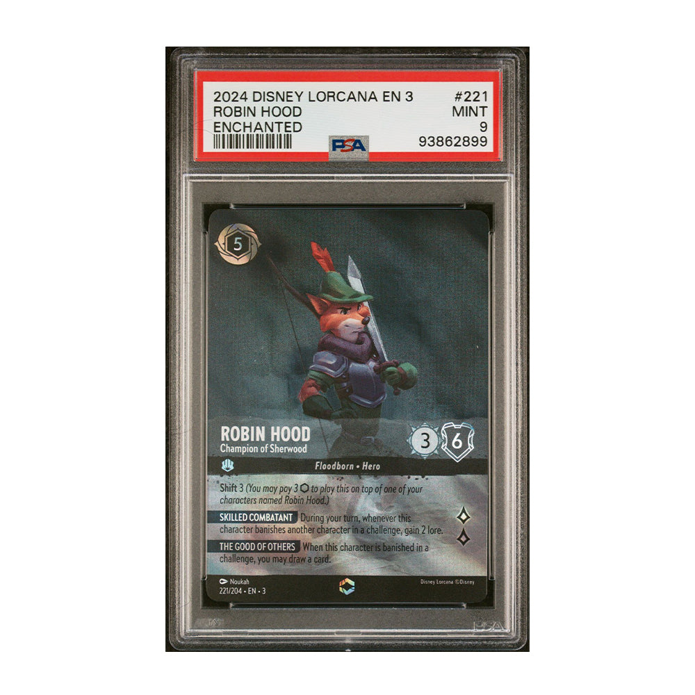 Robin Hood - [Foil, Enchanted, Graded PSA 9] - Champion of Sherwood (Enchanted) - Into the Inklands (3)