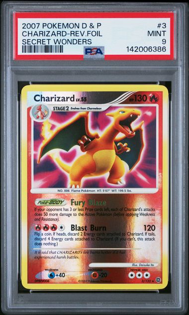 Charizard (Reverse Holo) #3 - [Graded PSA 9] Secret Wonders (SW)
