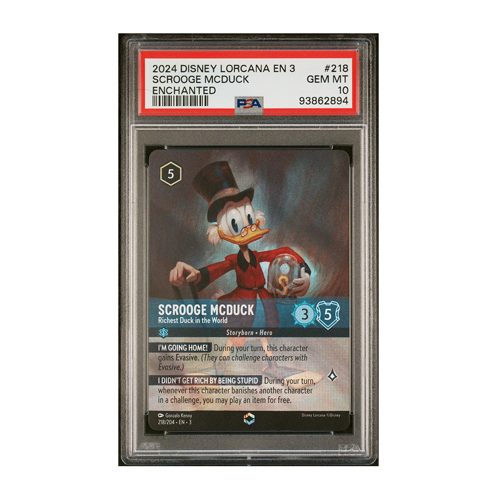 Scrooge McDuck - [Foil, Enchanted, Graded PSA 10] - Richest Duck in the World (Enchanted) - Into the Inklands (3)