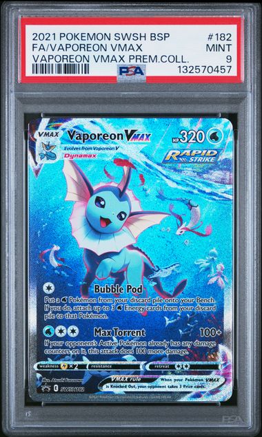 Vaporeon Vmax Vaporeon Vmax Premium Collection #182 - [Graded PSA 9] Swsh Black Star Promo (Copy)
