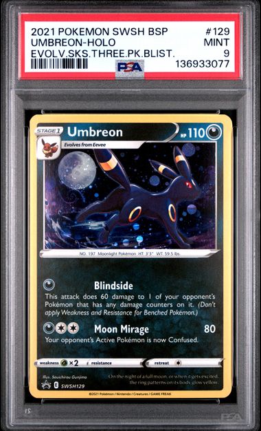 Umbreon #SWSH129 - [Graded PSA 9] SWSH: Sword & Shield Promo Cards (SWSD)