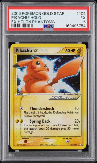 Pikachu Star #104 - [Graded PSA 5] EX Holon Phantoms (HP)