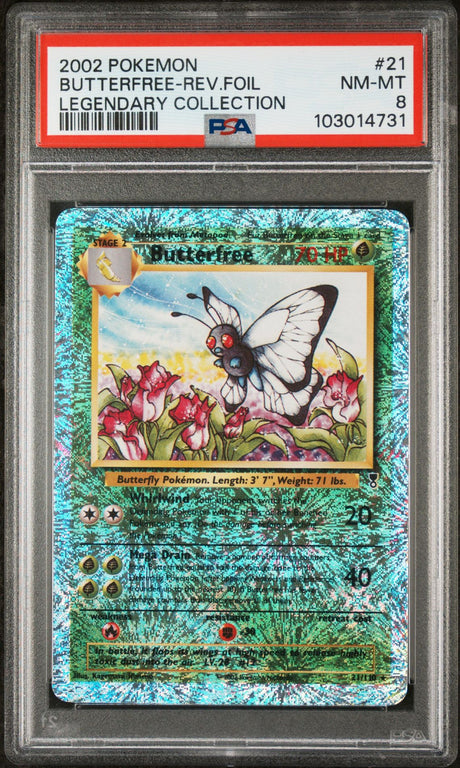 Butterfree #21 - [Reverse Holo, Graded PSA 8] Legendary Collection