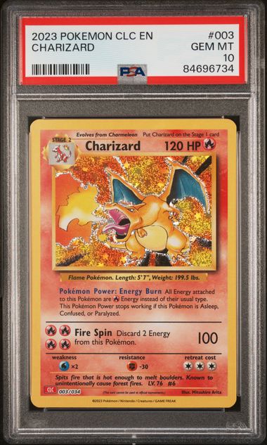 Charizard #3, Charmeleon #2, & Charmander #1 (Sequential Set) - [Graded PSA 10] Trading Card Game Classic (CL)