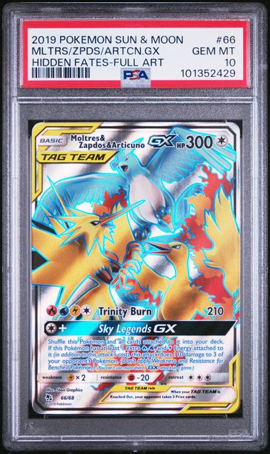Moltres & Zapdos & Articuno Gx #66 - [Graded PSA 10] Sun & Moon Hidden Fates