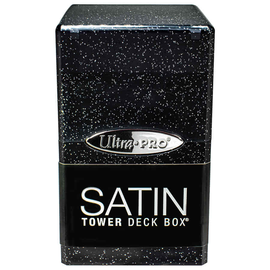 Satin Tower Deck Box by Ultra Pro - Black Glitter