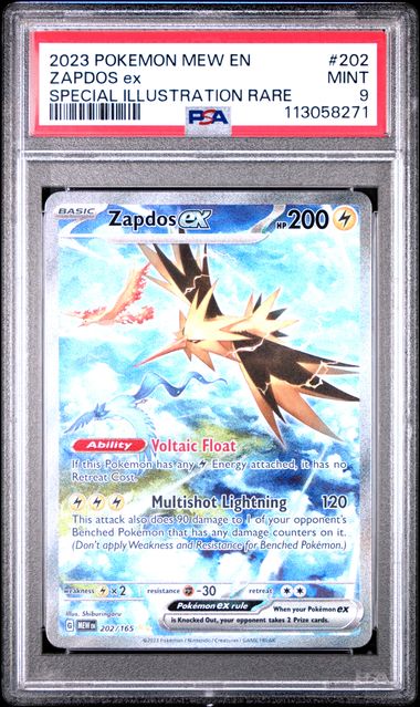 Zapdos Ex Special Illustration Rare #202 - [Graded PSA 9] Scarlet Violet 151 (Mew)
