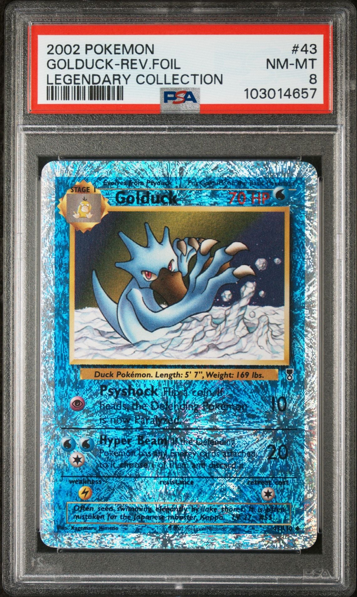 Golduck #43 - [Reverse Holo, Graded PSA 8] Legendary Collection