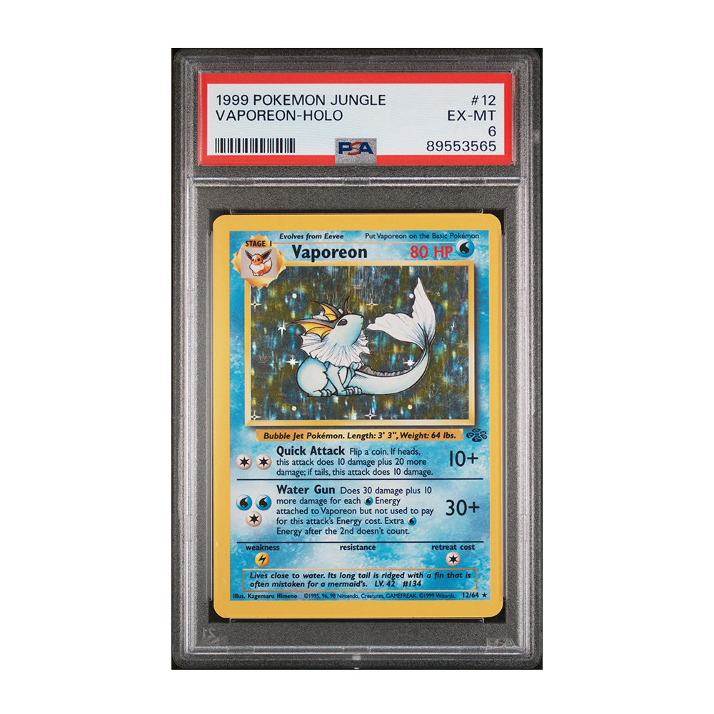 Vaporeon (12) [Holo, Graded PSA 6] -  Jungle (JU)