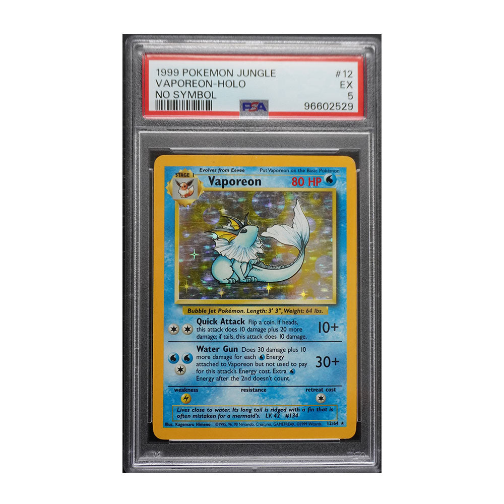 Vaporeon (No Symbol) [Holo, Graded PSA 5] - Jungle (JU)