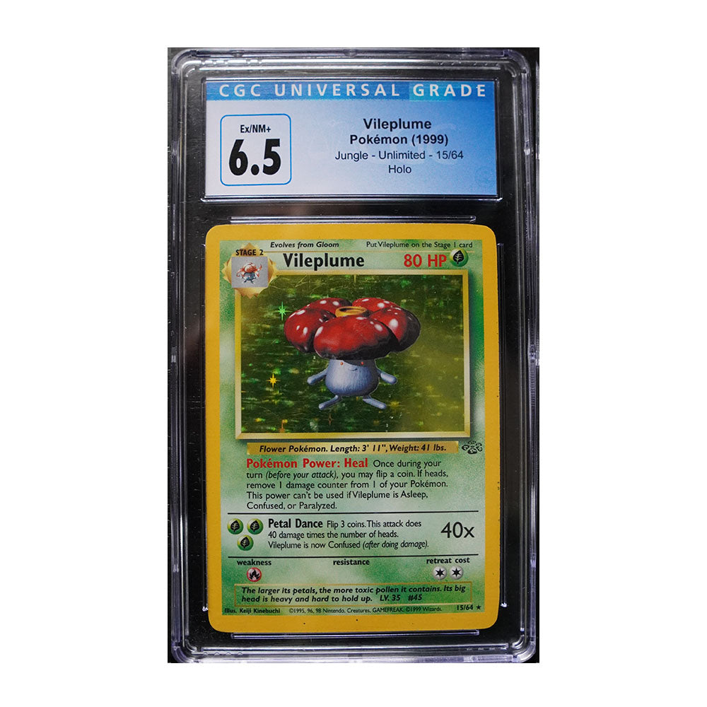 Vileplume (15) - [Holo, Graded CGC 6.5] Jungle (JU)