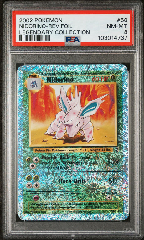 Nidorino #56 - [Reverse Holo, Graded PSA 8] Legendary Collection