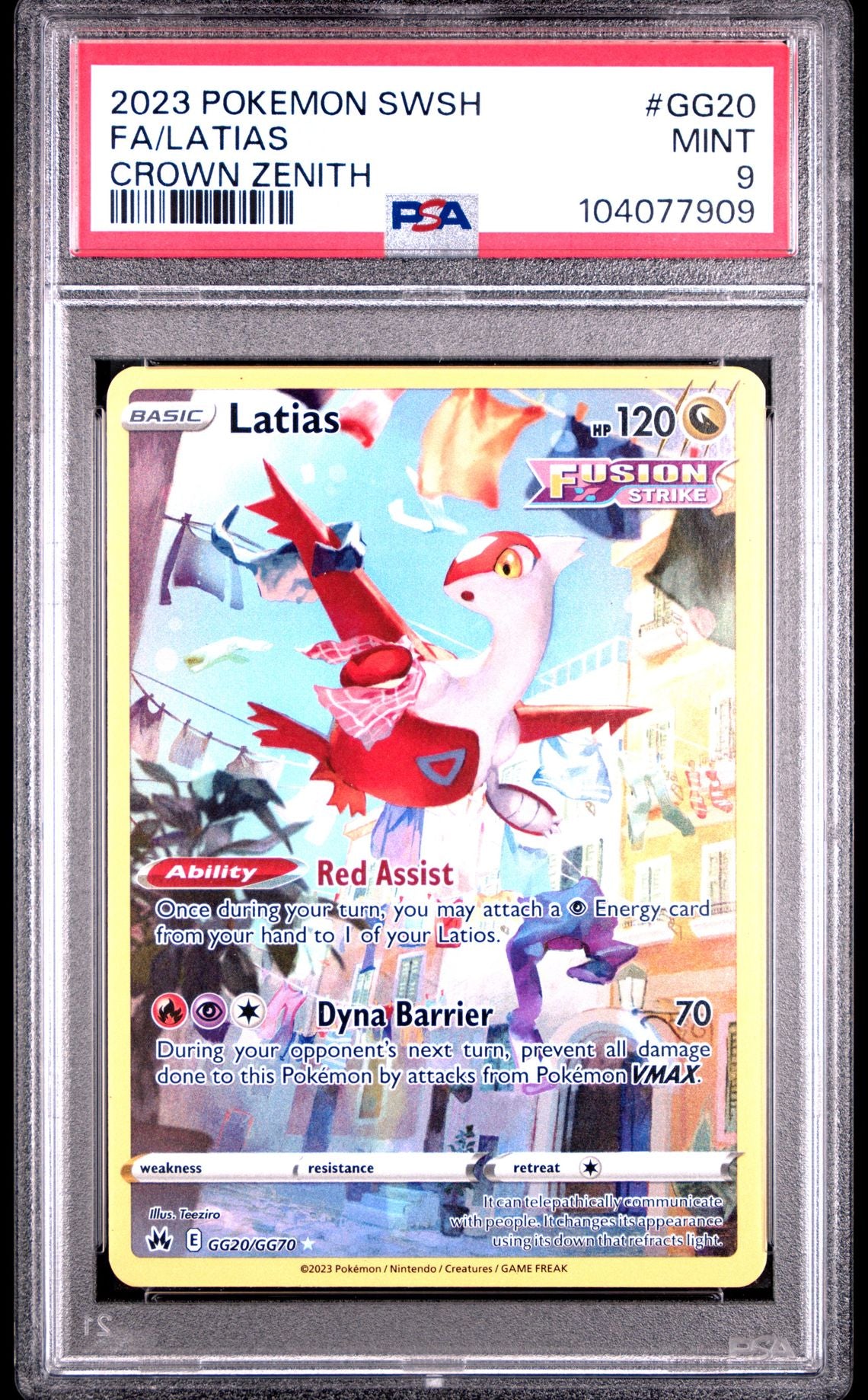 Latias #GG20 - [Graded PSA 9] Sword And Shield Crown Zenith