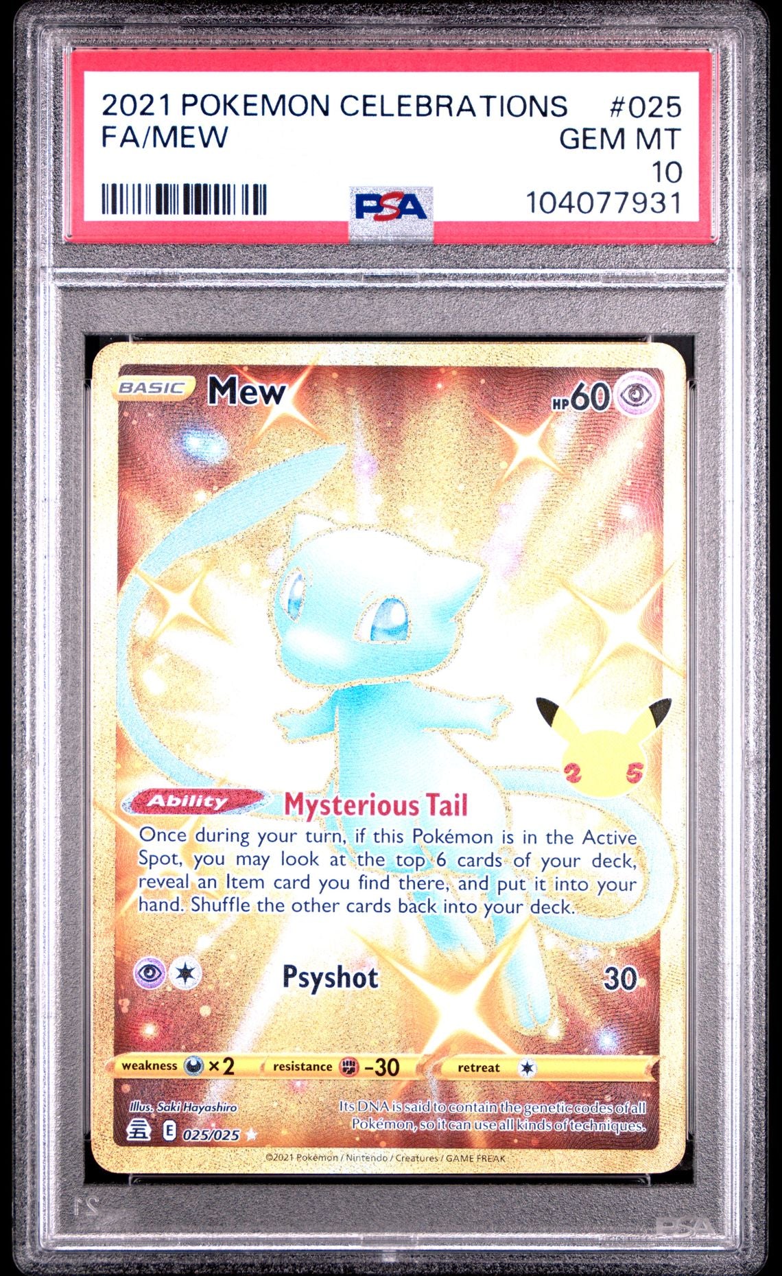 Mew #025 - [Graded PSA 10] Celebrations