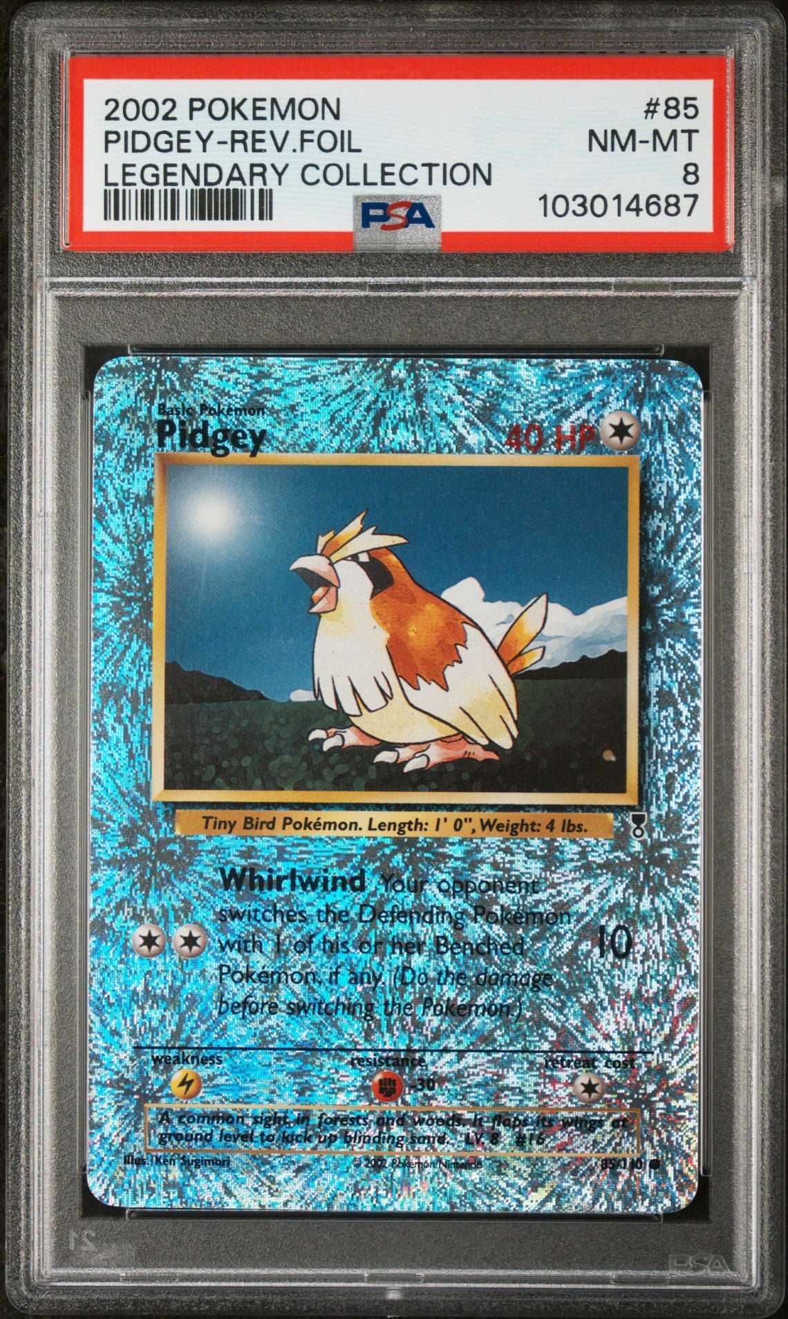 Pidgey #85 - [Reverse Holo, Graded PSA 8] Legendary Collection