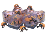 Old School 7 Piece DnD RPG Dice Set: Animal Kingdom - Ladybug - Yellow