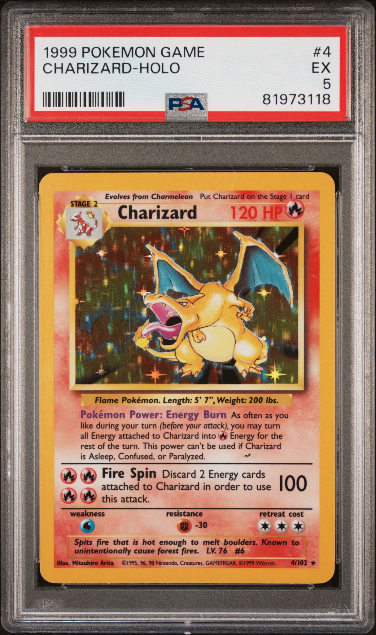 Charizard - [Holo, Graded PSA 5] Base Set (BS)