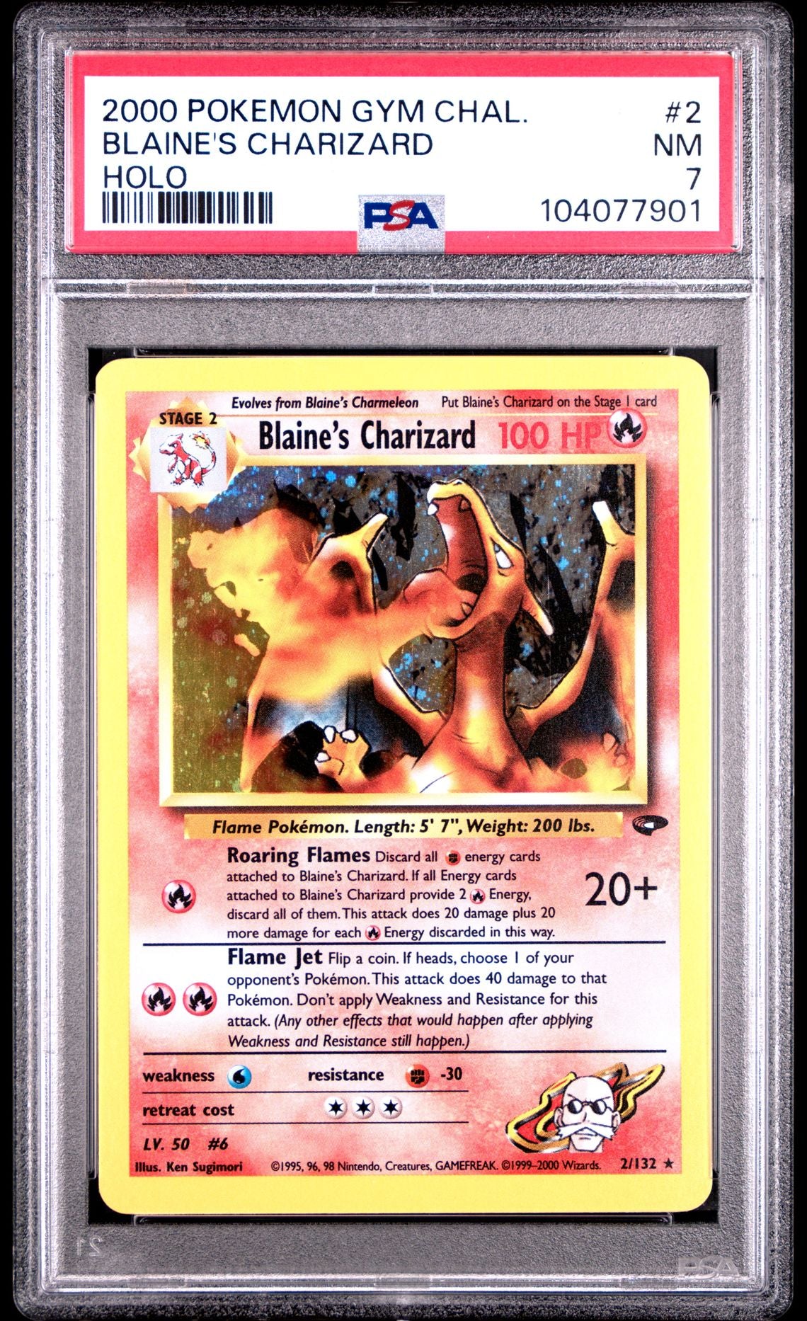 Blaine's Charizard Holo #2 - [Graded PSA 7] Gym Challenge