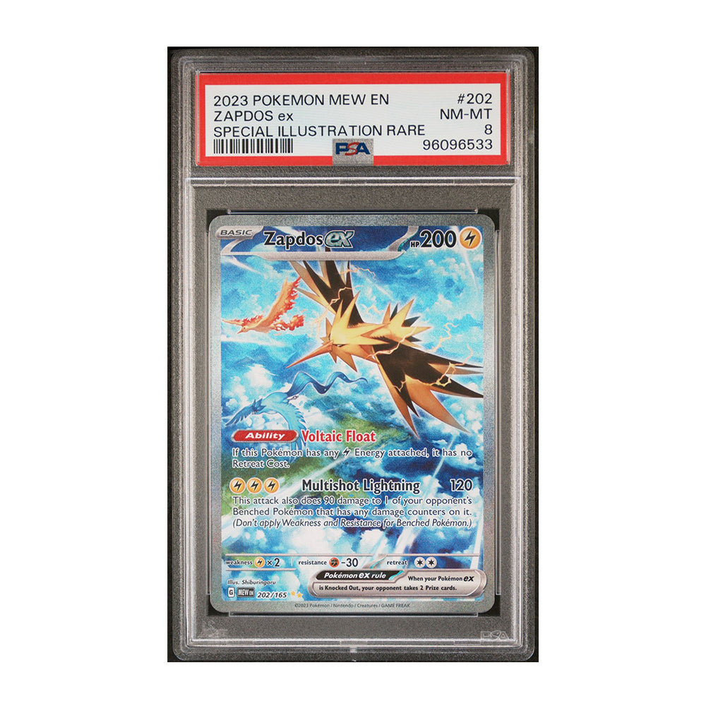 Zapdos ex 202/165 - [Holo, Graded PSA 8] SV: Scarlet & Violet 151 (MEW)