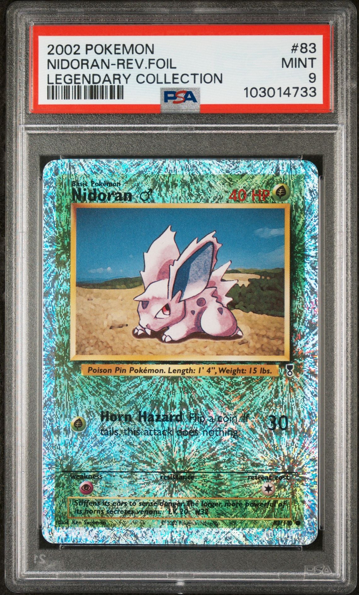 Nidoran #83 - [Reverse Holo, Graded PSA 9] Legendary Collection