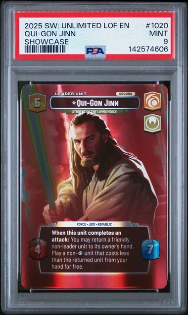 Qui-Gon Jinn - Student of the Living Force (Showcase) #1020 - [Graded PSA 9] Legends of the Force (LOF)