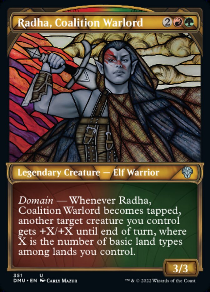 Radha, Coalition Warlord - [Textured Foil, Showcase] Dominaria United (DMU)