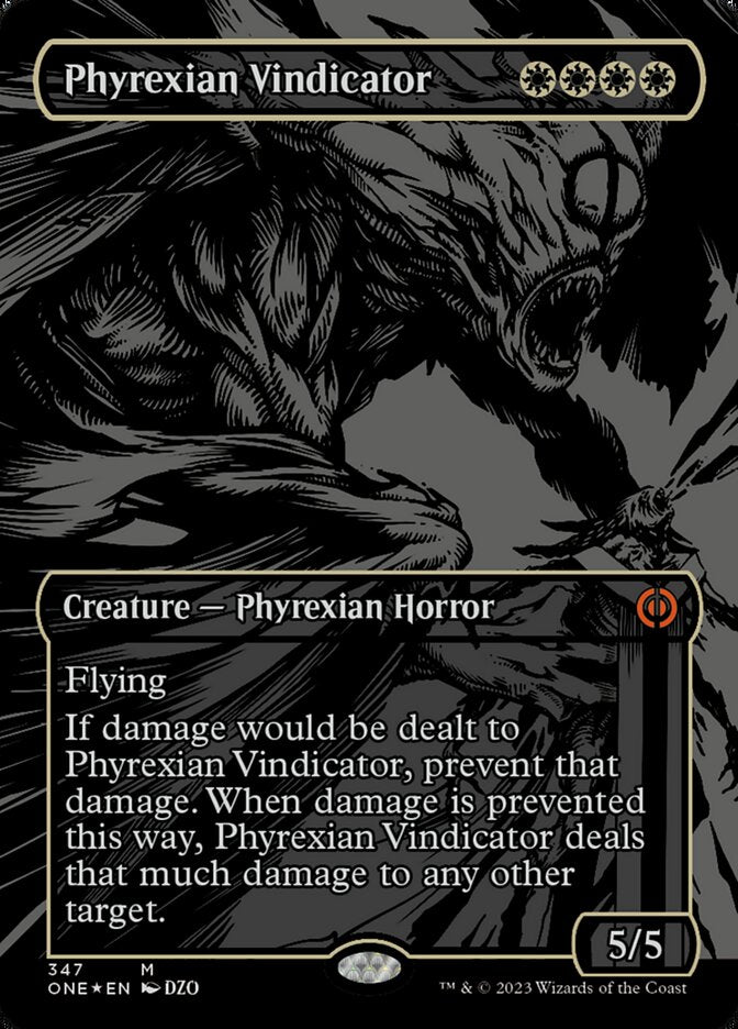 Phyrexian Vindicator - [Oil Slick Foil, Borderless] Phyrexia: All Will Be One (ONE)
