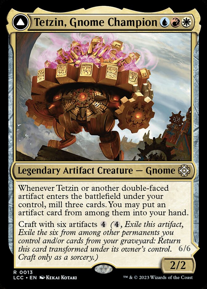 Tetzin, Gnome Champion // The Golden-Gear Colossus - Lost Caverns of Ixalan Commander (LCC)