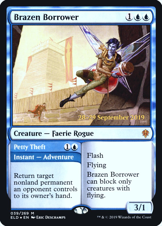 Brazen Borrower // Petty Theft - [Foil, Promo] Throne of Eldraine Promos (PELD)