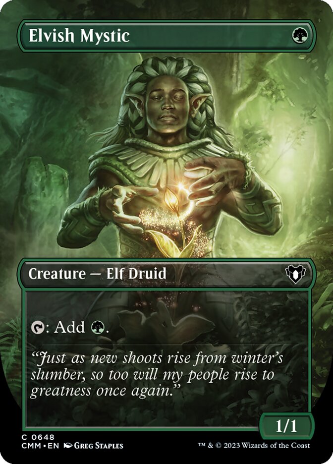 Elvish Mystic - [Borderless] Commander Masters (CMM)